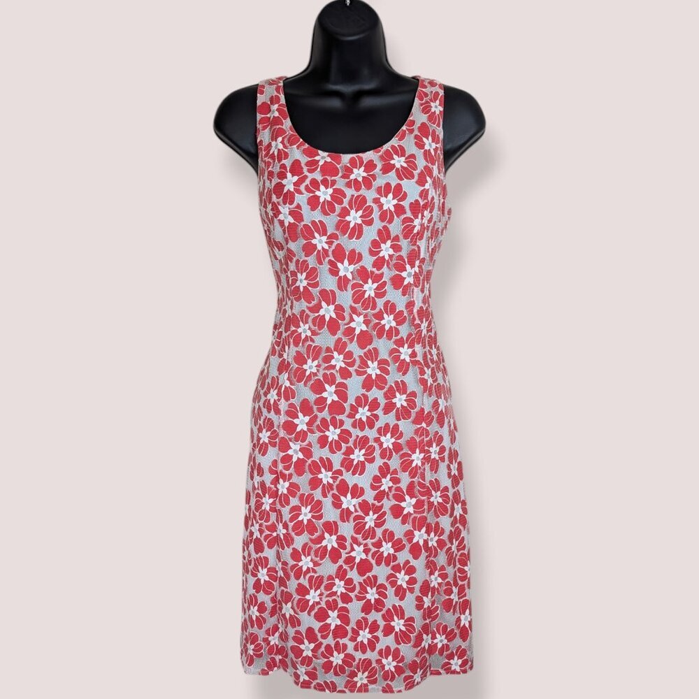 Bies & B8 Coral Floral Pleated Back A-Line Dress